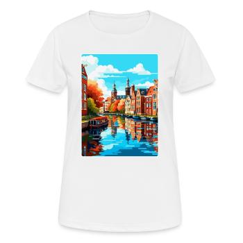 Amsterdam Netherlands Vintage Travel Poster WPA - Women's Breathable T-Shirt - white - Front - AI Model Female 172 dark (172cm)