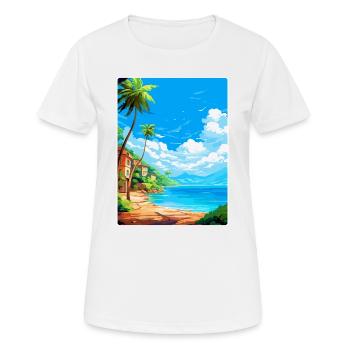 Palau Italie Affiche de voyage vintage WPA Art Souvenir - T-shirt respirant Femme - blanc - Devant - AI Model Female 172 dark (172cm)