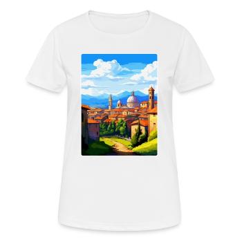 Bergamo Italien Vintage Reiseposter WPA Souvenir - Frauen T-Shirt atmungsaktiv - Weiß - Vorne - AI Model Female 172 dark (172cm)