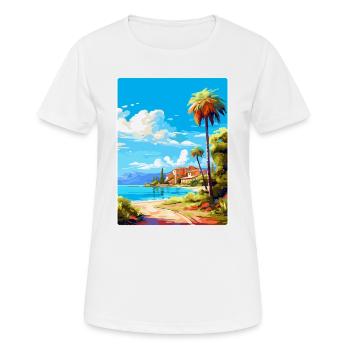 Alcudia Spain Vintage Travel Poster WPA Souvenir - Women's Breathable T-Shirt - white - Front - AI Model Female 172 dark (172cm)