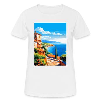 Côte d Azur Frankreich Vintage Reiseplakat Souvenir - Frauen T-Shirt atmungsaktiv - Weiß - Vorne - AI Model Female 172 dark (172cm)