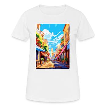 Perpignan Frankreich Vintage Reiseplakat Souvenir - Frauen T-Shirt atmungsaktiv - Weiß - Vorne - AI Model Female 172 dark (172cm)