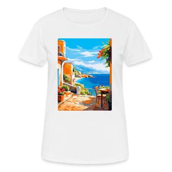 Crète Grèce Affiche de voyage vintage WPA Souvenir - T-shirt respirant Femme - blanc - Devant - AI Model Female 172 dark (172cm)