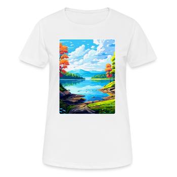 Lake Sainte Croix Frankreich Vintage Reiseplakat WPA - Frauen T-Shirt atmungsaktiv - Weiß - Vorne - AI Model Female 172 dark (172cm)