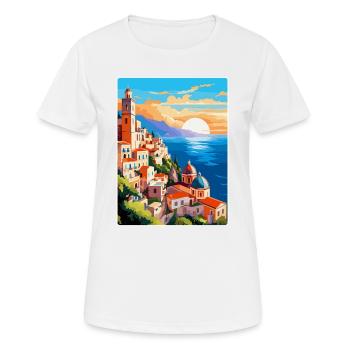 Amalfi Italie Affiche de voyage vintage WPA Souvenir - T-shirt respirant Femme - blanc - Devant - AI Model Female 172 dark (172cm)