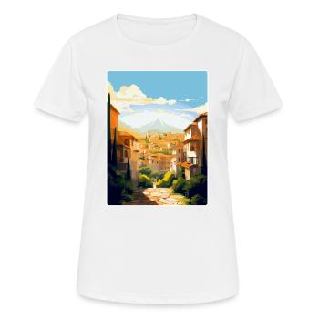 Grenade Espagne Affiche de voyage vintage WPA Souvenir - T-shirt respirant Femme - blanc - Devant - AI Model Female 172 dark (172cm)