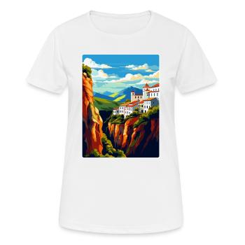 Ronda Spain Vintage Travel Poster WPA Art Souvenir - Women's Breathable T-Shirt - white - Front - AI Model Female 172 dark (172cm)