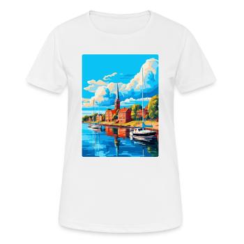 Vaasa Finlande Affiche de voyage vintage WPA Souvenir - T-shirt respirant Femme - blanc - Devant - AI Model Female 172 dark (172cm)