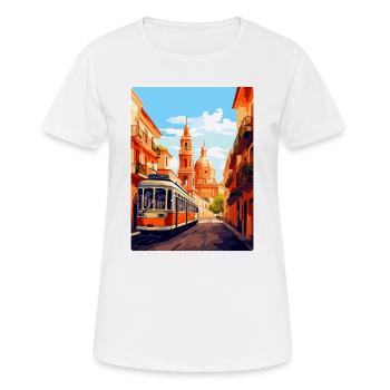 Seville Spain Vintage Travel Poster WPA Souvenir - Women's Breathable T-Shirt - white - Front - AI Model Female 172 dark (172cm)