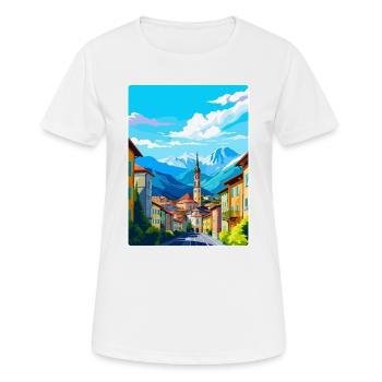 Bolzano Italie Affiche de voyage vintage WPA Souvenir - T-shirt respirant Femme - blanc - Devant - AI Model Female 172 dark (172cm)