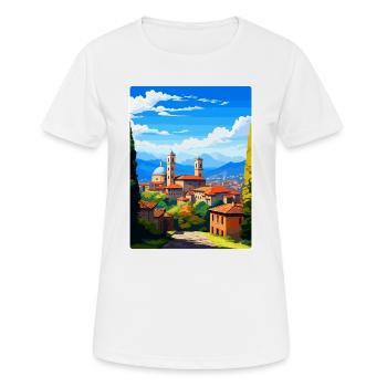 Bergamo Italien Vintage Reiseposter WPA Souvenir - Frauen T-Shirt atmungsaktiv - Weiß - Vorne - AI Model Female 172 dark (172cm)