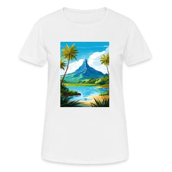 Bora Französisch-Polynesien Vintage Reiseposter - Frauen T-Shirt atmungsaktiv - Weiß - Vorne - AI Model Female 172 dark (172cm)