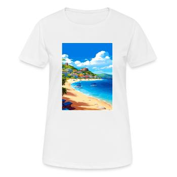 Saint Maarten Karibik Vintage Reiseposter - Frauen T-Shirt atmungsaktiv - Weiß - Vorne - AI Model Female 172 dark (172cm)