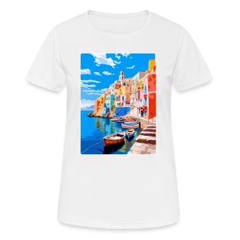 Ponza Italy Vintage Travel Poster WPA Art Souvenir - Women's Breathable T-Shirt - white - Front - AI Model Female 172 dark (172cm)
