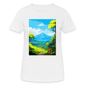 La Réunion Nationalpark Frankreich Reiseplakat WPA - Frauen T-Shirt atmungsaktiv - Weiß - Vorne - AI Model Female 172 dark (172cm)