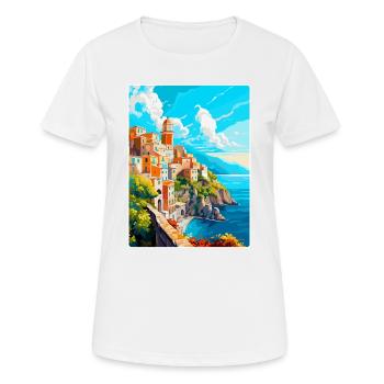 Amalfi Italie Affiche de voyage vintage WPA Souvenir - T-shirt respirant Femme - blanc - Devant - AI Model Female 172 dark (172cm)