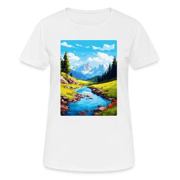 Aiguestortes I Estany de Sant Maurici Park Spanien - Frauen T-Shirt atmungsaktiv - Weiß - Vorne - AI Model Female 172 dark (172cm)