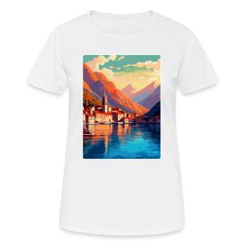 Kotor Montenegro Vintage Poster Souvenir de Voyage - T-shirt respirant Femme - blanc - Devant - AI Model Female 172 dark (172cm)