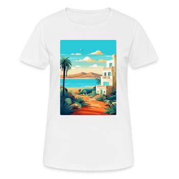 Lanzarote Spain Vintage Travel Poster Souvenir WPA - Women's Breathable T-Shirt - white - Front - AI Model Female 172 dark (172cm)