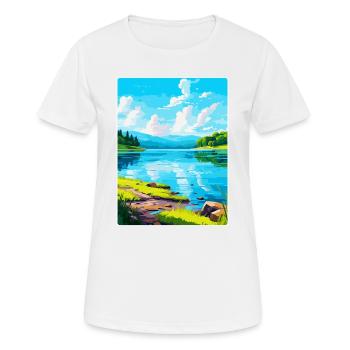 Lake Sainte Croix Frankreich Vintage Reiseplakat WPA - Frauen T-Shirt atmungsaktiv - Weiß - Vorne - AI Model Female 172 dark (172cm)