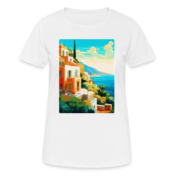 Capri Italy Vintage Travel Poster WPA Art Souvenir - Women's Breathable T-Shirt - white - Front - AI Model Female 172 dark (172cm)