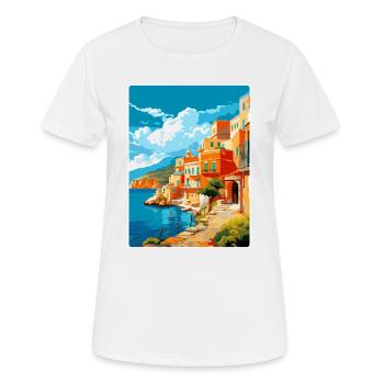 Crète Grèce Affiche de voyage vintage WPA Souvenir - T-shirt respirant Femme - blanc - Devant - AI Model Female 172 dark (172cm)