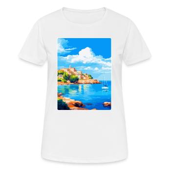 Balearen Spanien Vintage Reiseplakat WPA - Frauen T-Shirt atmungsaktiv - Weiß - Vorne - AI Model Female 172 dark (172cm)