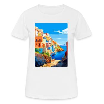 Ponza Italy Vintage Travel Poster WPA Art Souvenir - Women's Breathable T-Shirt - white - Front - AI Model Female 172 dark (172cm)