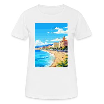 Nice France Vintage Travel Poster WPA Art Souvenir - Women's Breathable T-Shirt - white - Front - AI Model Female 172 dark (172cm)