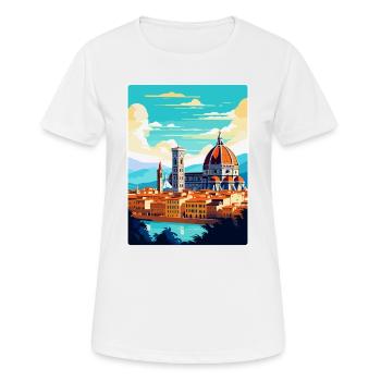 Florence Italy Vintage Travel Poster Souvenir WPA - Women's Breathable T-Shirt - white - Front - AI Model Female 172 dark (172cm)