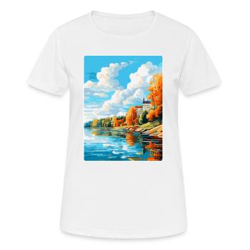 Kuopio Finlande Affiche de voyage vintage Souvenir WPA - T-shirt respirant Femme - blanc - Devant - AI Model Female 172 dark (172cm)