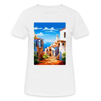 Almeria Spain Vintage Travel Poster WPA Souvenir - Women's Breathable T-Shirt - white - Front - AI Model Female 172 dark (172cm)