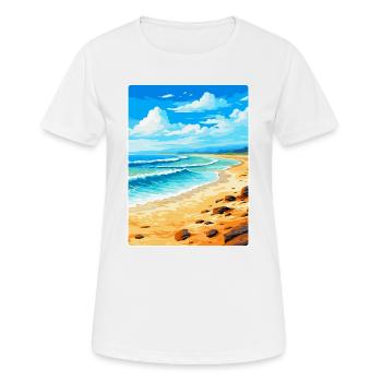 Fuerteventura Spain Vintage Travel Poster Souvenir - Women's Breathable T-Shirt - white - Front - AI Model Female 172 dark (172cm)