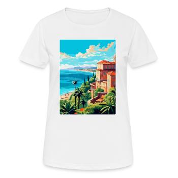 Côte d azur Frankreich Vintage Reiseplakat Souvenir - Frauen T-Shirt atmungsaktiv - Weiß - Vorne - AI Model Female 172 dark (172cm)