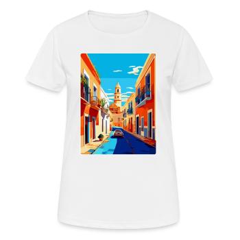Jerez De La Frontera Spanien Vintage Reiseplakat - Frauen T-Shirt atmungsaktiv - Weiß - Vorne - AI Model Female 172 dark (172cm)