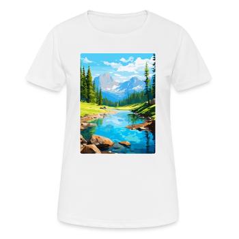 Aiguestortes I Estany de Sant Maurici Park Spanien - Frauen T-Shirt atmungsaktiv - Weiß - Vorne - AI Model Female 172 dark (172cm)