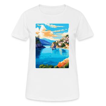 Crète Grèce Affiche de voyage vintage WPA Souvenir - T-shirt respirant Femme - blanc - Devant - AI Model Female 172 dark (172cm)
