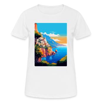 Capri Italy Vintage Travel Poster WPA Art Souvenir - Women's Breathable T-Shirt - white - Front - AI Model Female 172 dark (172cm)
