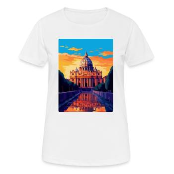 Basilique Saint-Pierre Italie Affiche de voyage vintage - T-shirt respirant Femme - blanc - Devant - AI Model Female 172 dark (172cm)