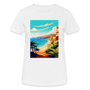 Canary Islands Spain Vintage Travel Poster WPA Art - Women's Breathable T-Shirt - white - Front - AI Model Female 172 dark (172cm)