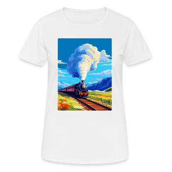 Affiche de voyage vintage du train Orient Express Europe - T-shirt respirant Femme - blanc - Devant - AI Model Female 172 dark (172cm)