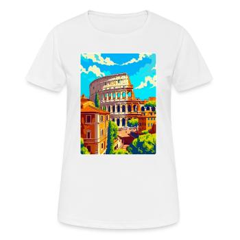 Rom Italien Vintage Reiseplakat Souvenir Souvenir - Frauen T-Shirt atmungsaktiv - Weiß - Vorne - AI Model Female 172 dark (172cm)