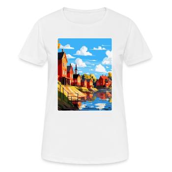 Porvoo Finlande Affiche de voyage vintage souvenir WPA - T-shirt respirant Femme - blanc - Devant - AI Model Female 172 dark (172cm)