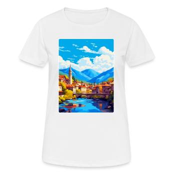 Sarajevo Bosnien Herzegowina Vintage Reiseposter - Frauen T-Shirt atmungsaktiv - Weiß - Vorne - AI Model Female 172 dark (172cm)