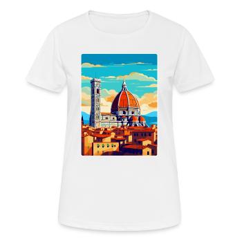 Florence Italy Vintage Travel Poster Souvenir WPA - Women's Breathable T-Shirt - white - Front - AI Model Female 172 dark (172cm)