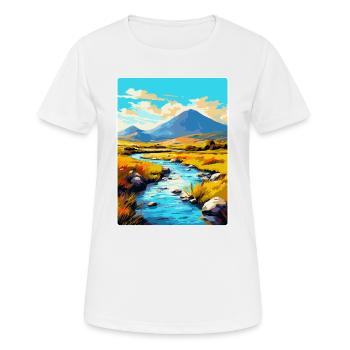 Connemara Irlande Royaume-Uni Affiche de voyage vintage WPA Art - T-shirt respirant Femme - blanc - Devant - AI Model Female 172 dark (172cm)
