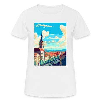 Stuttgart Allemagne Poster de voyage vintage souvenir - T-shirt respirant Femme - blanc - Devant - AI Model Female 172 dark (172cm)