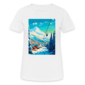 Méribel France Affiche de voyage vintage Souvenir WPA - T-shirt respirant Femme - blanc - Devant - AI Model Female 172 dark (172cm)