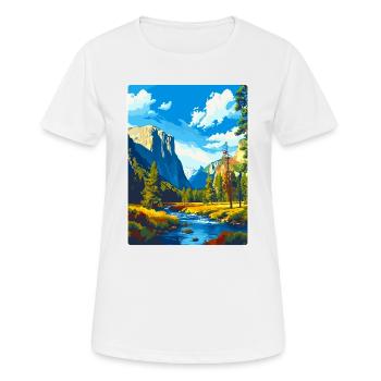 Parc national de Yosemite Californie Affiche de voyage - T-shirt respirant Femme - blanc - Devant - AI Model Female 172 dark (172cm)