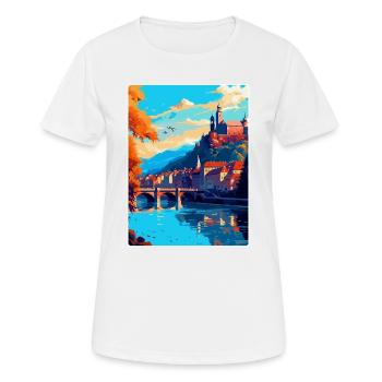 Heidelberg Germany Vintage Travel Poster Souvenir - Women's Breathable T-Shirt - white - Front - AI Model Female 172 dark (172cm)